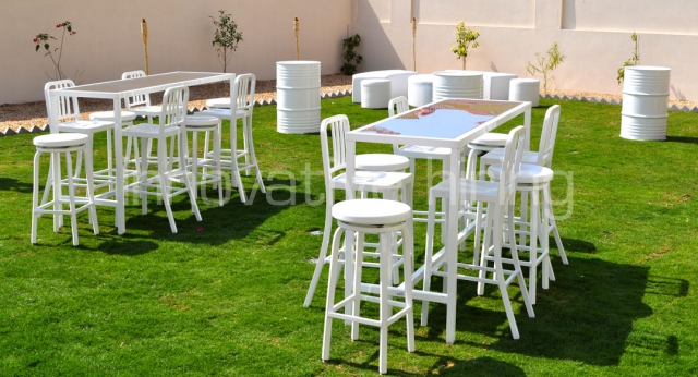 Features: Rectangular Bench Bars, Marine & Navy Bar Stools