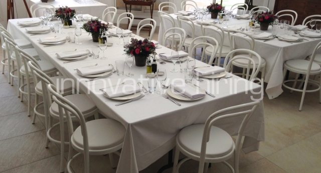 Features: Bentwood Dining Chairs with Pads