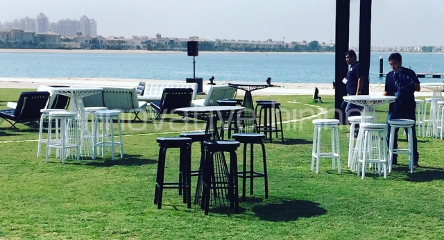 WireWorx Bar Tables with Marine Stools & Barcelona Lounge Seating