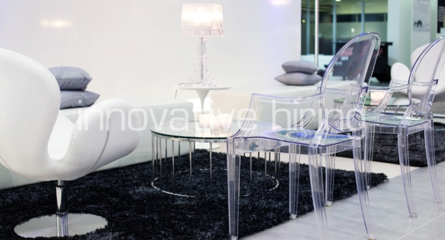 Features: Swan & Louis Ghost Chairs
